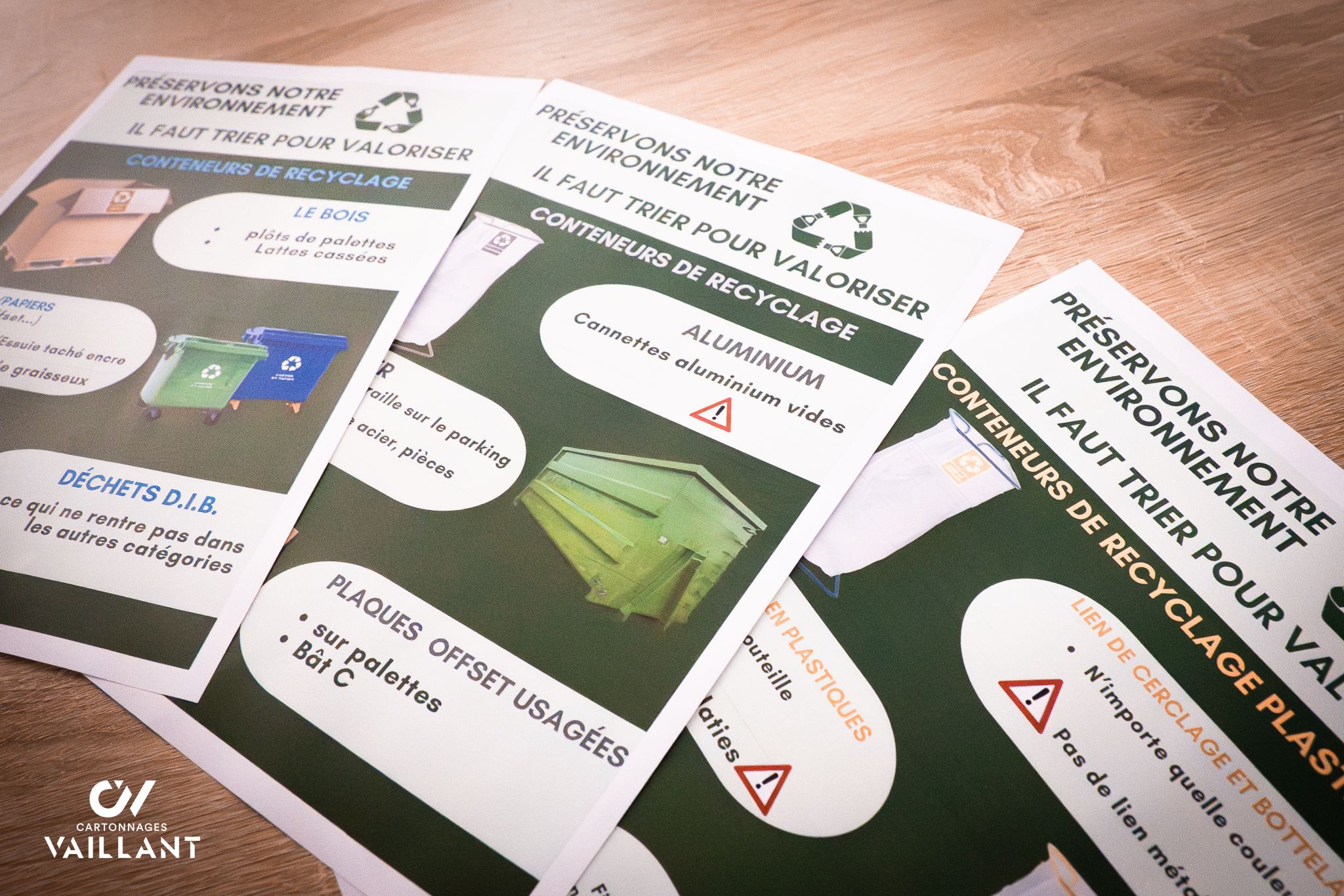 point sécurité et traitement des déchets chez cartonnages vaillant